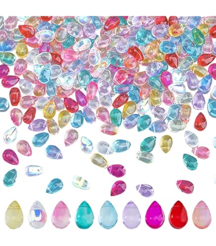 200 Perline Di Vetro A Goccia Trasparenti 6x12mm - Forate Per Lampadari, Gioielli Fai Da Te, Cristallos - Foto 7