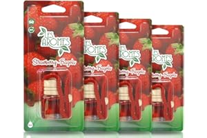 LES ARÔMES Deodorante profumo auto da appendere bottiglia 6 ml Fragola - Pack 4 pz