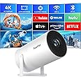 [Official Netflix Certified & Electric Focus] Mini Projector – WiFi & Bluetooth, XuanPad 1080P Supported, Portable Projector with 210° Rotatable Stand, Auto Keystone, Dust Removal & Cooling Design