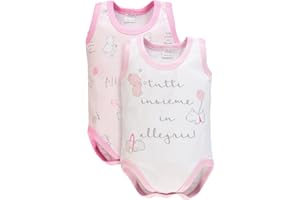 Ellepi Body Spalla Larga Neonato Cotone Mesi Neonata Anni Bambino Bambina Bimbo Bimba Canotta Canottiera Smanicato Senza Maniche Estivo Intimo Neonati Bodini Estivi Maschio Femmina