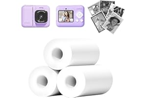 ETIKEZ Kids Instant Print Camera Paper, Thermal Printing Refill Set for Toddler Camera, Compatible with ETIKEZ Funshot 20, HD Camera Thermal Printing Paper, 2.2" x 26ft (5.6cmx8m) Per Roll, 3 Rolls