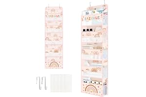 Clastyle Boho tęczowy organizer nad drzwiami z 5 kieszeniami różowy wiszący organizer do przechowywania ubrań dla dzieci pieluchy zabawka chmura szafa drzwi wisząca półka przechowywanie do sypialni