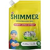 Shimmer Dishwash Gel – 5L Family Pack | Non-Toxic & Eco-Friendly | Tough on Grease, Gentle on Skin | High Foam Formula | Removes Oil & Stains Easily |