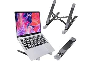 HAPAW Laptop Ständer, 8-Stufe Höhenverstellbar Notebook Computer Ständer Tragbarer Faltbar Aluminium Laptop Stand Halterung Kompatibel mit Alle Laptops Tablet, MacBook, iPAD, Dell, HP, Huawei, Phones