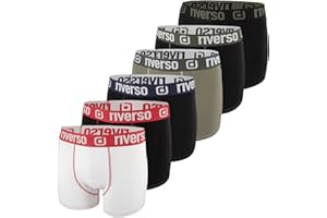riverso Bokserki męskie RIVJonny zestaw 6 sztuk, basic, rozciągliwe, bielizna retro, bawełna, czarne, szare, niebieskie, białe, zielone, czerwone, pomarańczowe, żółte, S M L XL XXL 3XL 4XL 5XL