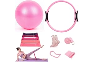 GENERIC Pilates Essential Kit,Portable Home Fitness Equipments,Equipped with Pilates rings,Yoga stretching tape, Yoga rally bands&Yoga balls and Yoga rings,for Full-Body Exercises Gym Fitness Equipments