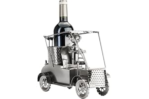 ‎BRUBAKER BRUBAKER Wein Flaschenhalter Golfer in einem Golfcart - Metall Skulptur - Geschenk mit Geschenkkarte