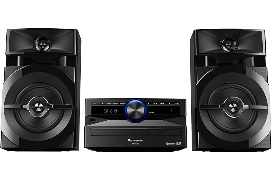 Panasonic SC-UX100E-K Black 300W Mini Hi-Fi System with Bluetooth, USB, CD Player, FM Radio, Manual EQ
