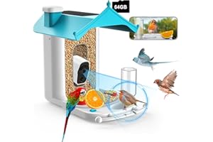 Homlab 1080P HD Smart Bird Feeder Camera with Solar Panel, 11000+ AI Identify Bird Species, Auto Capture & Record Bird Videos, Bird Watching Camera Wireless Outdoor with APP, 64GB Micro Card
