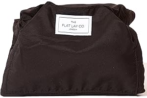 The Flat Lay Co. Makeup Bag - Travel Make Up Organiser for Cosmetics, Eyeshadow, Make-Up Brushes, Lipstick & Tools - Drawstring Makeup Bag Storage with Brush Holder & Large Pockets