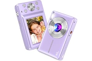 Digital Camera, Nsoela Vlogging Camera Rechargeable Digital Cameras FHD 1080P 44MP Compact Camera with 16X Digital Zoom, Portable Mini Camera with 1 Battery for Teens,Kids,Beginners（purple）