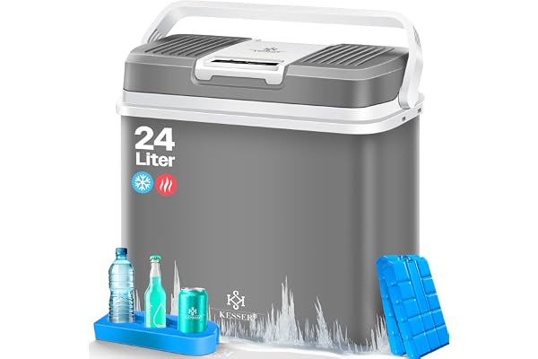 Kesser® Glacière 24 litres | REFROIDIT et RÉCHAUFFE | Glacière thermoélectrique 12 Volts et 230 Volts | Mini-réfrigérateur | pour la Voiture et Le Camping