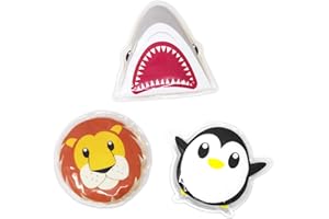 DYNAMIK PRODUCTS Cold Compress for Kids, Reusable Kids Ice Pack - Fever, First Aid, Boo Boos, Pain Relief, Bruises - Warm Soother for Toddler Headache, Bumps, Injury - 3 Pack for Boys (Shark, Penguin, Lion)