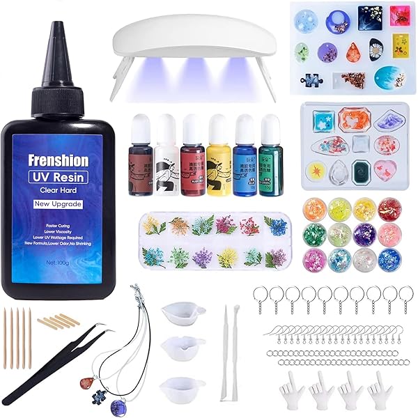 UPDOKIT Résine UV 240 G - Résine UV Transparente Avec Lampe UV