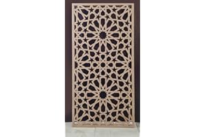 ANDALUCIART | Celosía Decorativa DM 120 x 60 cm - 4 mm + Marco | Celosía Árabe | Separador de Ambientes, Cuadro Mandala, Panel Decorativo Pared, Cabecero para Cama, Biombo.