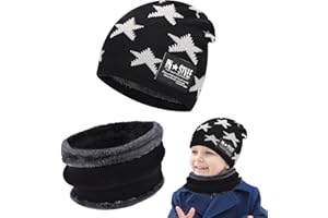 LXYYDS Berretto Invernale per Bambini, Set di Cappello e Scaldacollo, Cappello a Berretto Spesso + Sciarpa Set, Elastico in Maglia Beanie cap Scaldacollo, Cappelli Beanie Ragazzo Ragazza