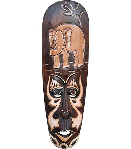 Woru Maske SENGE – 50 Cm Große Holz-Wandmaske, Handgeschnitzt Aus Albesia-Holz, Bali-Original – Unikat In Form & Farbe