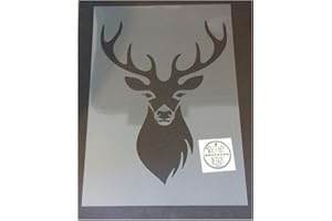 SOLITARYDESIGN Shabby Chic Plastic Stencil sheet Stag Deer Head design C Vintage A4 297x210mm wall art