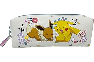 CyP Brands- Pokémon, Trousse à Crayons, Fournitures Scolaires, Papeterie, Collection Flowers, Couleur crème, Produit Officiel, Crème, Estandar, Décontracté