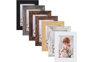 Vasemouh Cornice 10x15 in Legno,7 Cornici Rustiche Multicolori per Decorare l'ufficio, il Soggiorno o la Camera da letto