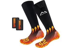 WUEAOA Heated Socks, Heated Socks for Men Women, 5000mAh Electric socks, heated socks rechargeable for Men & Women, Machine Washable, Perfect for Hunting, Skiing, Hiking
