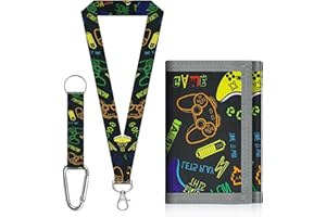 Aucuu Cartera Niño, Monedero Niñas con Cordón, Cartera Niño Triple Plegado, Monedero y Juvenil para Colgar, para Cumpleaños Fiestas, Escuela, Ocio, Viajes-Consola de Videojuegos