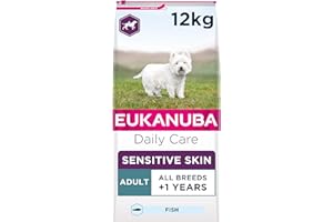 Eukanuba Sensitive Skin Hypoallergenic Complete Dry Dog Food for Adult Dogs with Fish 12 kg