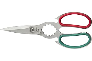 Sanelli Premana Professional Forbice Cucina, Acciaio Inossidabile, Verde/Rosso, 21 x 1 x 7.5 cm