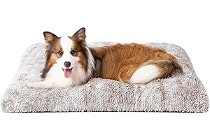 EHEYCIGA Cuscino per Cani Taglia Grande, 105L x 70W cm Cuscino Cane Morbida lavabile, Morbido e Confortevole Letto per Cani a Pelo Lungo, Marrone