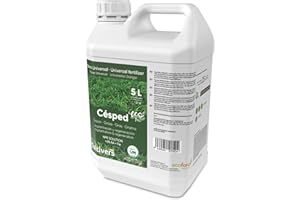 CULTIVERS Fertilizante Césped Ecológico de 5 L. Abono Líquido con Micronutrientes y Aminoácidos. Abono 100% Orgánico y Natural. Césped más Verde, Fuerte y denso. No Produce Quemaduras