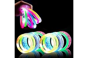 Defresit 12PCS LED Light Up Flashing Bracelets, Party Favors Glow In The Dark LED Bracelets For Christmas Thanksgiving Birthday Adult