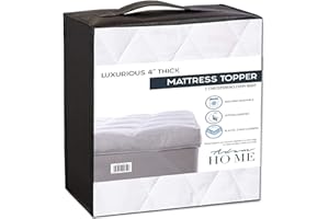 Adam Home Microfiber Quilted Small Double Mattress Topper 4 Inch / 10cm Hypoallergenic, Thick Mattress Topper Small Double Bed Hotel Quality Extra Soft, Elasticized Corner Straps (122 x 190 + 10cm)