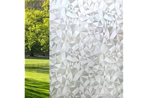 VSUDO Privacy Window Film, Diamond Pattern Window Tint for Home, Static Cling Window Glass Sticker (30x200 cm)
