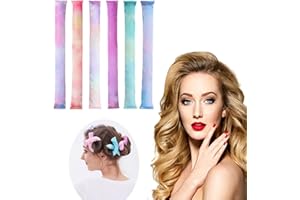 CHUAINXIN Rizador de Pelo Sin Calor, 6 Pcs Rulos Flexibles para Rizar Pelo, Heatless Hair Curlers, Rulos Pelo para Dormir, Rizos Sin Calor, Bigudies para Rizar Pelo Nocturnos para Cabello Largo y Medi Cortos