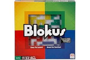Mattel Games Blokus - Jeu de Société - Jeu de Stratégie - Plateau - Moins d'une Minute pour Apprendre les Règles - Cadeau pour Toute la Famille, BJV44