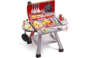 CUTE STONE Juguete de Barbacoa para niños, Juego de Juguetes de Cocina, Juego de Barbacoa de Humo Realista con Accesorios de Cocina