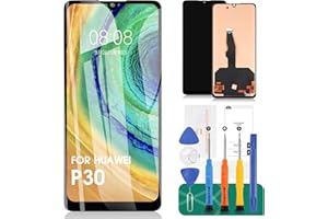 SRJTEK Not Original Compatibile per Huawei P30 Schermo LCD di Ricambio Display ELE-L29 ELE-L09 ELE-L04 Touch Digitizer Panel Sensore Vetro Kit Lente (Nero Senza Telaio)(No Fingerprint)