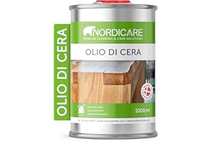 Nordicare Olio di cera dura [1L] incolore per la cura del legno I Cera per legno olio incolore per vari tipi di legno I Cera olio per legno, olio di cera per legno