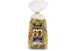 ‎BULL & BEAR Bull & Bear Pasta bunte Geburtstags-Nudeln “Happy 60” 250g, Motivnudeln handgefertigt, Geschenk