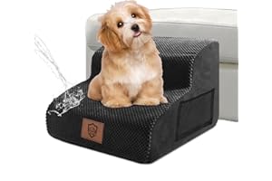 Zvonema Escaleras para Perros de 2 Peldaños, Escalera para Mascotas de Esponja, Rampa para Perros de Esponja para Sofá Cama, Superficie Antideslizante, Lavable, Desmontable