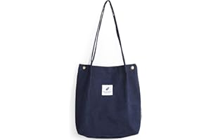 Etercycle Cord Umhängetasche Damen, Schultertasche Groß Cord Tasche Lässige Tote Handtasche Fashion Stofftasche für Alltag, Büro, Schulausflug und Einkauf - Blau