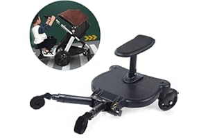 FUTCHOY Trittbrett für Kinderwagen Universal,Kiddy Boards für Kinderwagen,Bis 25KG,Mit Sitz Trittbrett Für Kinderwagen