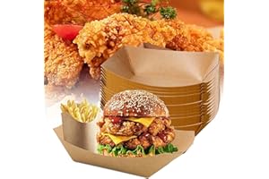 ANICY Lot de 50 bols à frites - En carton kraft - Pour les frites, les collations, les salades