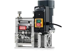 CREWORKS 180W Macchina Spellacavi Elettrica Professionale a 5 Canali Spelafili Automatico per Fili da 1,5-30 mm per Riciclaggio di Laboratori Domestici di Elettricisti