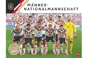 DFB Männer Posterkalender 2027: Fußballkalender mit den Stars der deutschen Fußball-Nationalmannschaft. Monatskalender als Blickfang für Kicker-Fans im Format 44 x 34 cm.