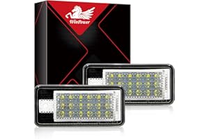 WinPower LED Luces matrícula coche Lámpara Numero plato luces 3582 SMD con CanBus No hay error 6000K Blanco Compatible with Audi A3 S3 A4 S4 B6 B7 RS4 RS6 A8 S8 Q7 etc., 2 Piezas (Versión antigua)