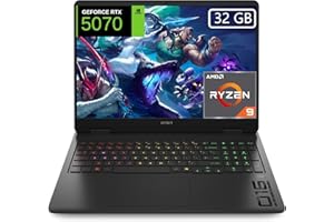 HP OMEN 16-ap0032ns, Ordenador portátil Gaming 16" 2K AMD Ryzen 9-8940HX, 32GB RAM, 1TB SSD, NVIDIA GeForce RTX 5070, FreeDos, Negro - Teclado QWERTY Español
