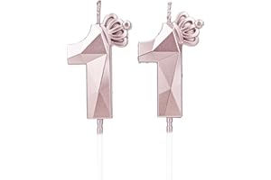 DTXLX Geburtstagskerzen Zahlen 11 mit Krone，3D Kerzen Geburtstag für Kuchen geburtstagsdeko, Geburtstag Kerzen Zahlen, Geburtstagskerzen Kinder für Partys, Hochzeiten, Firmenfeiern, Jubiläen (Rosegold, #11)