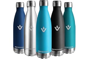 JIOBBO Vikaster Botella de agua, 500ml Botella agua acero inoxidable, Mantener 12H Caliente/24 Frío, Termo Sin BPA, Botella termica Niños, Adultos, Deporte, Oficina, Exteriores