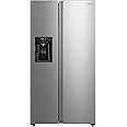 TESLA T569AFFX 569L Total No Frost American Style Fridge Freezer, Plumbed Water and Ice Dispenser, 2 Year Warranty, Stainless Steel and Silver Cabinet. H179.3 x W91 x D69.8
